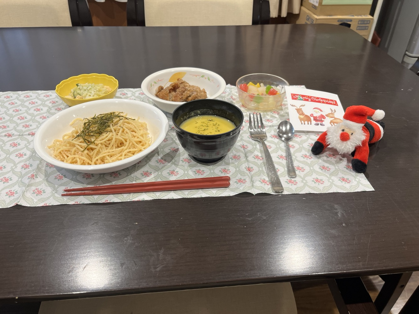 クリスマス会食事